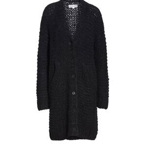 Apiece Apart Black Alpaca Blend Hand Knit Long Cardigan Womens Sz S